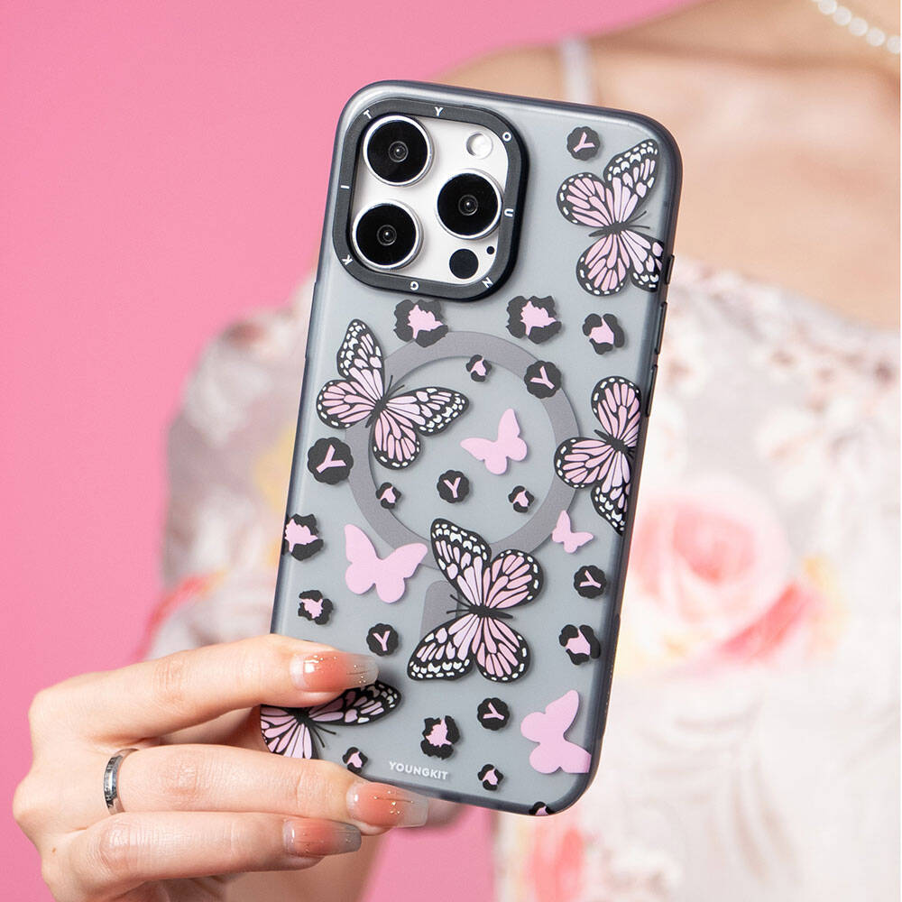 Youngkit Shadow Dance Serisi iPhone 15 Pro Max Magsafe Şarj Özellikli Kelebek Desenli Telefon Kılıfı - 7 Youngkit Shadow Dance Serisi iPhone 15 Pro Max Magsafe Şarj Özellikli Kelebek Desenli Telefon Kılıfı - 7